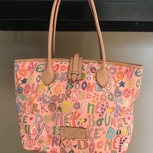 Pink Dooney & Bourke coated canvas